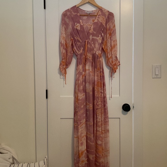 Young Fabulous & Broke Maxi Meadow Dress in Peach Bamboo Wash - Picture 5 of 8